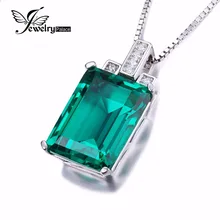 JewelryPalace Luxury 6ct Created Green Nano Russian Emerald Pendant font b 925 b font Sterling font