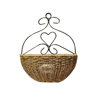

Indoor Outdoor Hanging Flower Basket Hand Knitting Wall Mount Flowerpot Holder A30