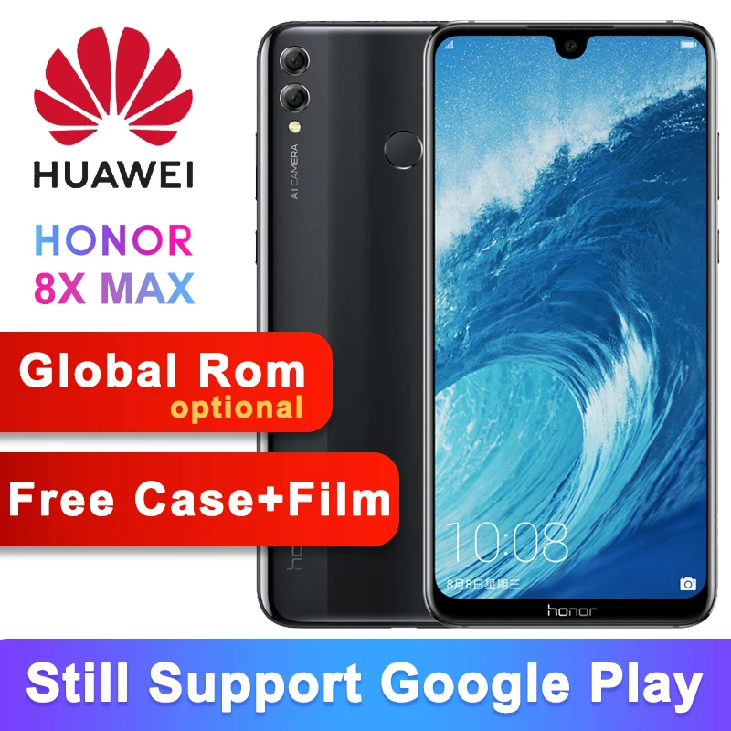 

Original Honor 8X Max 6G 64G Global Rom 5000mAh 7.12 "FHD Display Snapdragon 636/660 Android 8.1 OTG Smartphone