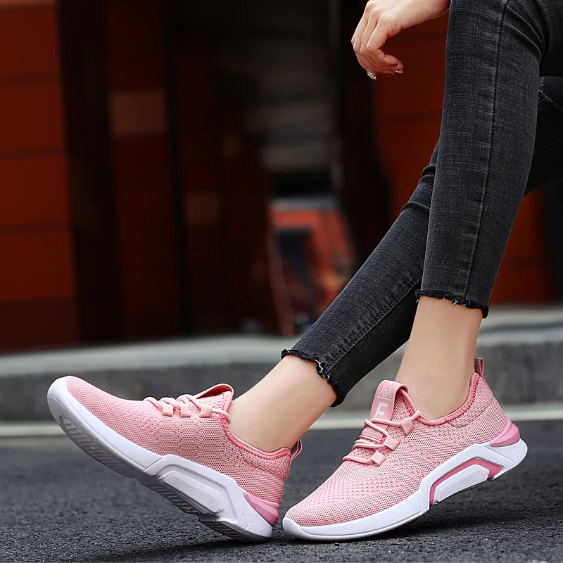 LFFZ 2019 Vulcanize Shoes Women Sneakers Platform Off White Tennis Trainers Lace Up Mesh Ladies Big Size 42 | Обувь