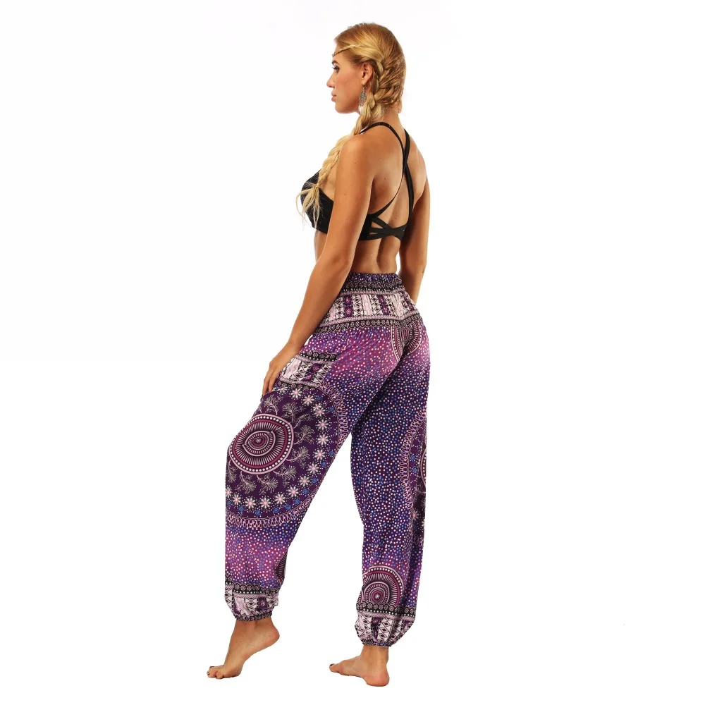 TL005- Purple galaxy floral wide leg loose yoga pant leggings (6)