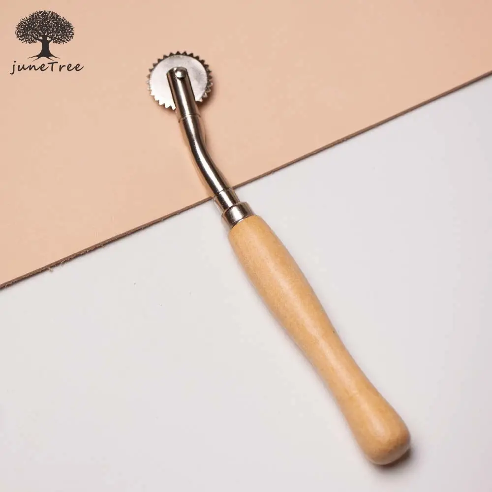 

Leathers Wood Handle Overstitch Wheel Leather Stitch Spacing Paper Perforating Tool Roulette 2mm Punch Tool hand tools