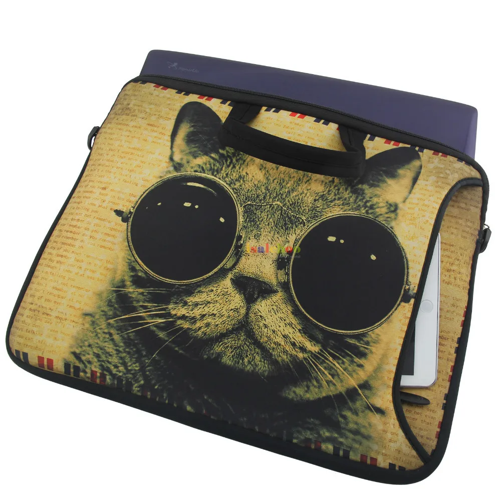 10 12 13 14.4 15 17 Inch Pug Neoprene Notebook Sleeve CaseLaptop Shoulder Bag Cover Pouch For Asus Dell Toshiba HP Drop Shipping