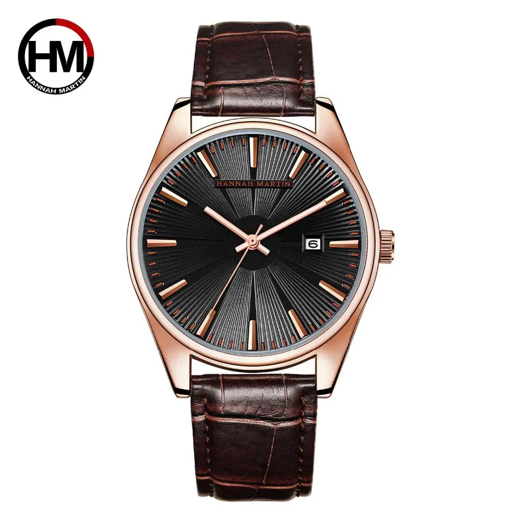 Hannah Martin Japan Quartz Movement High Quality Watch Men Leather Strap Calendar Waterproof Men Ladies Watches Dropshipping Hannah Martin Japan Quartz Movement High Quality Watch Men Leather Strap Calendar Waterproof Men Ladies Watches Dropshipping