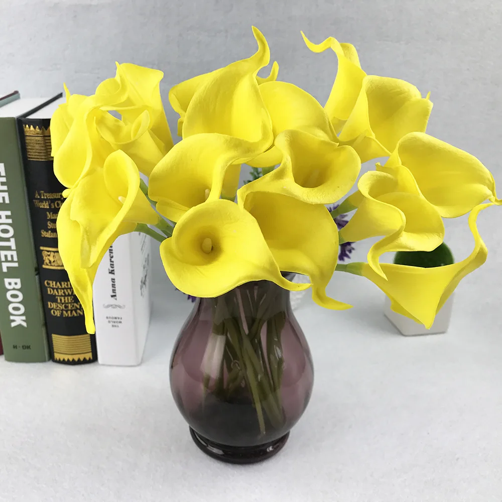 

Hot Sale 5pcs/lot Silk Calla Artificial Flowers For wedding decoration 2018 Fake Calla flowers birthday Party Decor Supplie