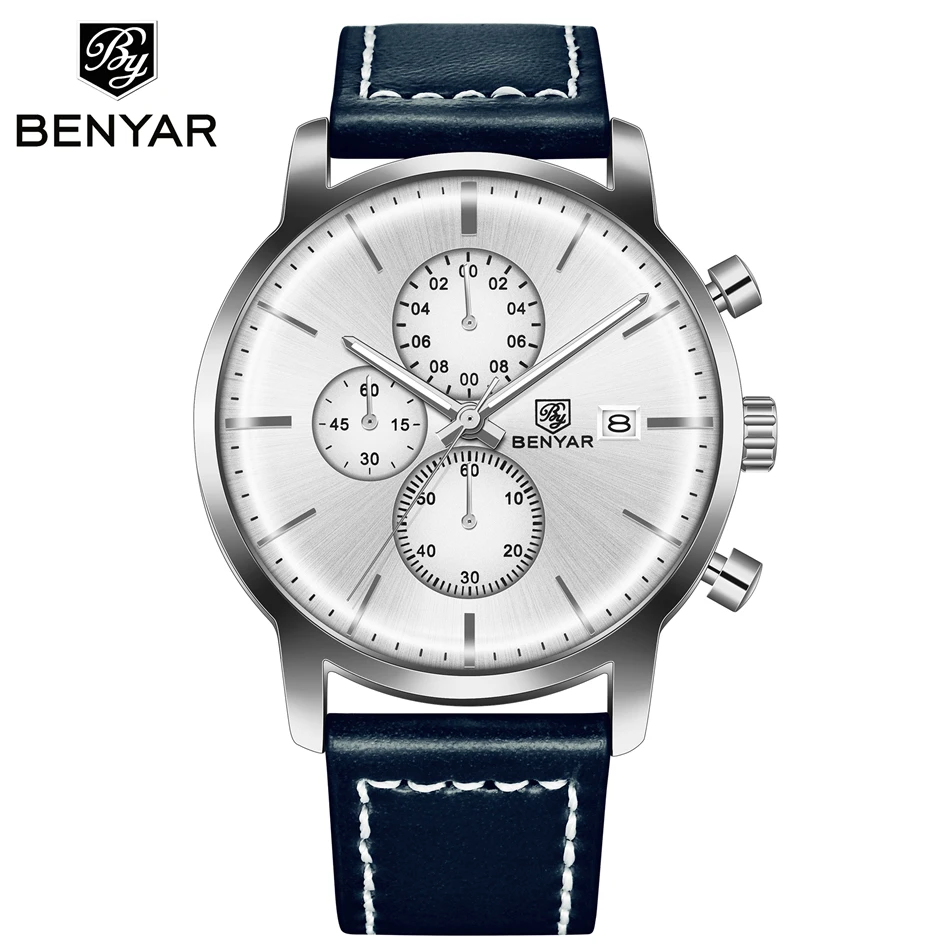 BENYAR мужские часы лучший бренд класса люкс кварцевые Золотые спортивные военные хронограф бизнес часы наручные часы для мужчин Relogio Masculino