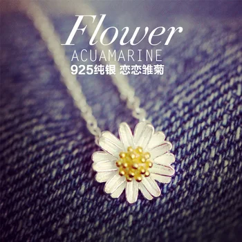 

Fashion Silver Color Daisy Flower Choker Necklaces For Women Wedding Girls Statement Jewelry kolye collares Bijoux Femme