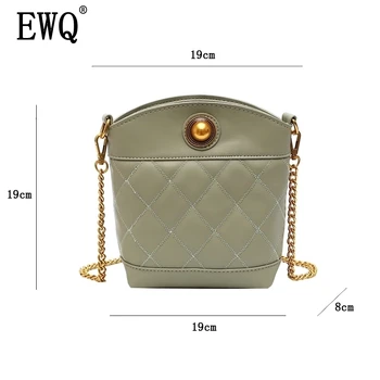 

[EWQ]2020 Spring new fashion rhombic chain bucket bag solid color lattice ladies small bag waist bag accessories 5 color QH417