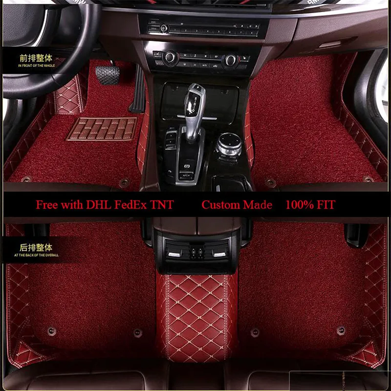 

OLPAY Mat Leathe Doubler Car Floor Mats For Mercedes Benz R-class E-class GLE GLA GLC Custom Double Layer Foot Pad Carpet Cover