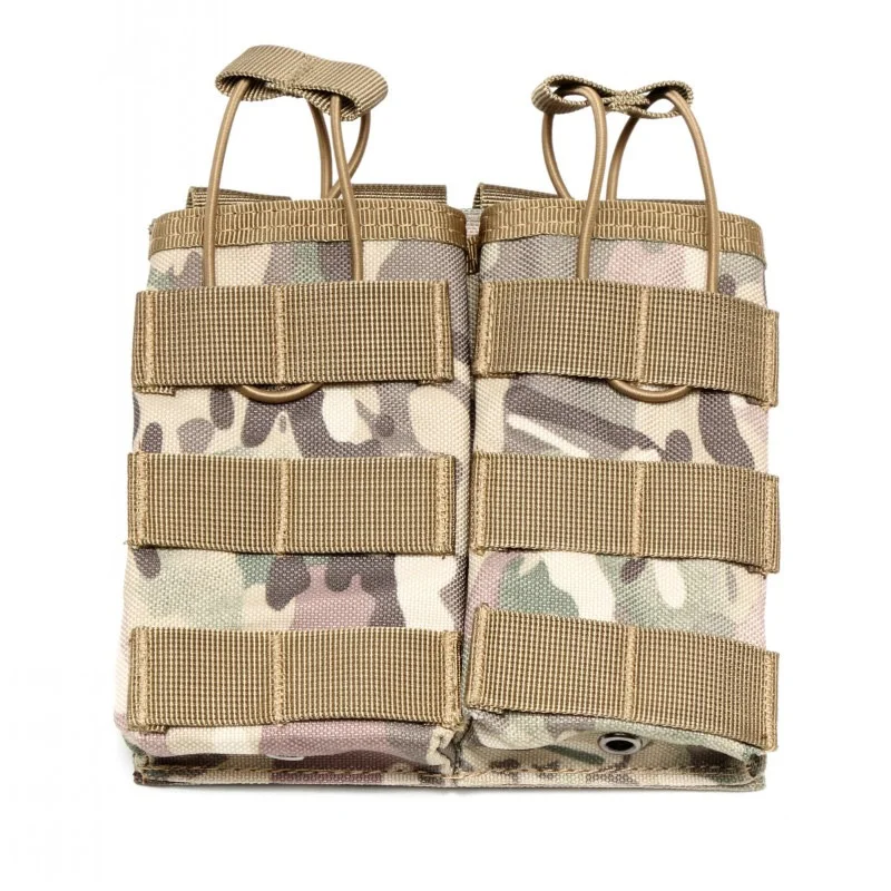 Tactical Molle Double M4 M16 Magazines Open-Top Mag Pouch With Bungee System | Спорт и развлечения