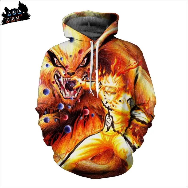 Многоцветный Бренд AC& DBZ мужской Аниме Наруто Детская толстовка с капюшоном тонкий раздел 3D печатных Золотой карман Толстовка - Цвет: Многоцветный