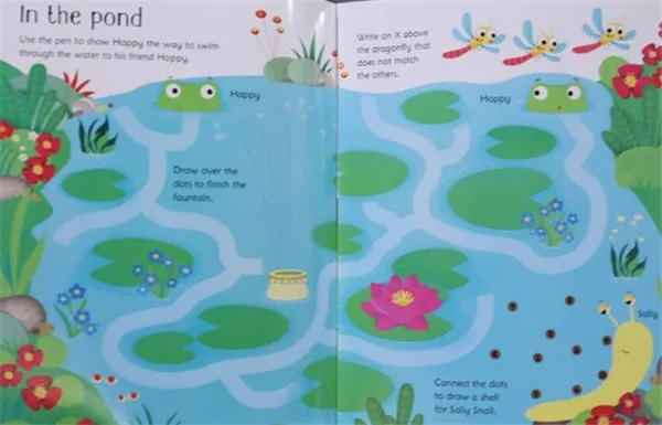 Limpar-limpar o Livro de Exercícios Reusável com Caneta Palavras para Pré-escolar Crianças Inglês Escrita Habilidades Número Aprendizagem Precoce 21*27cm 34 Online shopping