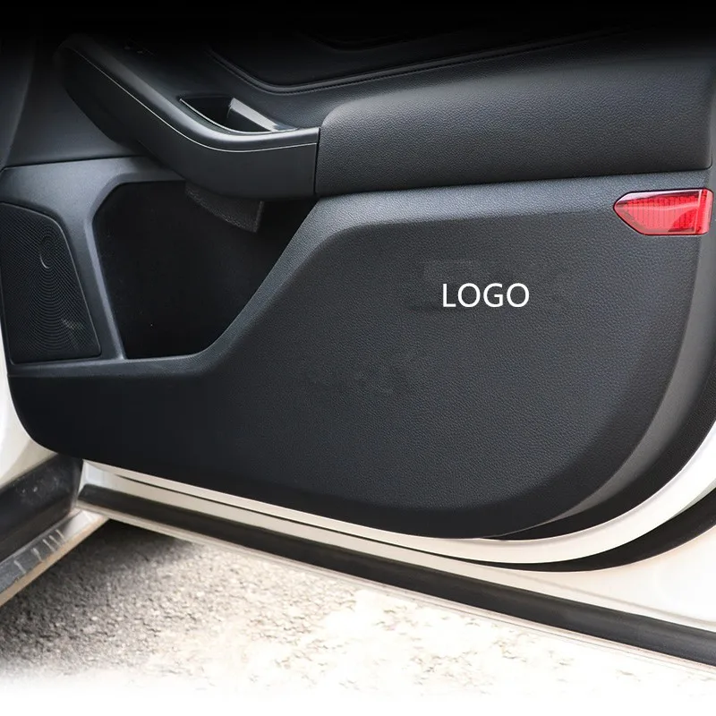4 шт. углеродное волокно/кожа межкомнатные двери защитный коврик для Ford Focus 2019