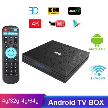

Clearance TV Box Android 9.0 T9 Dual WiFi Quad Core 4G 32G 64G Google Lettore HD Smart Set Top Box TV 4K Android 8.1 Bluetooth