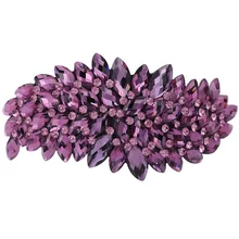 Blucome Модные фиолетовые стразы Violetta, заколки для волос с цветами, свадебные украшения, заколки для волос, клипсы Утконос, женские свадебные украшения