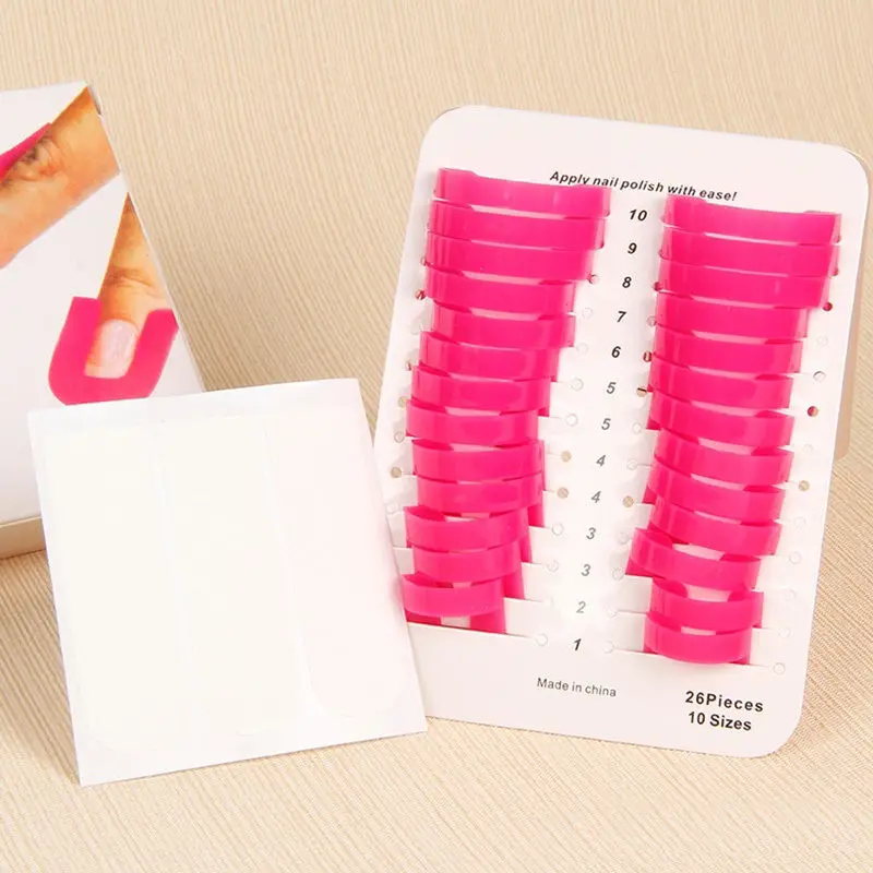 20 pcs Manicure Finger Nail Art Case Polish Nail Protector Cover Rose Red