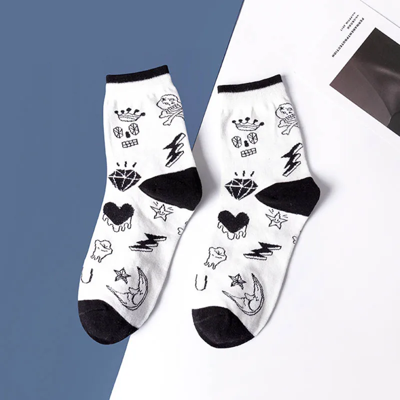 Новинка женские забавные Носки с рисунком из мультфильма каменная луна Чулочные