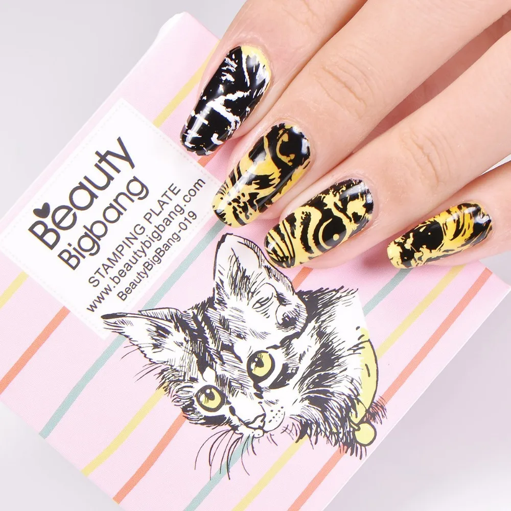 1 Pc 6*6 Cm Square Nail Mold Nail Stamping Plate Template Cat Tiger Leopard Eye Manicure Nail Stamping Plates Nail Art