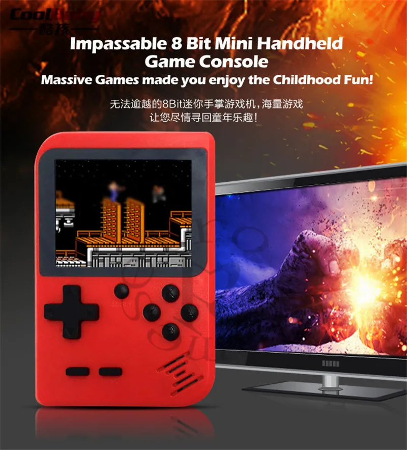 DHL 20 штук мини портативные игровые консоли подарок 8Bit 2,8 дюймов Цвет ЖК-дисплей дети Цвет игры Встроенный 168 игр 800 мАч большая батарея