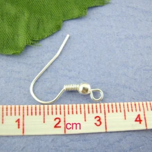 DoreenBeads 200 шт серебряный цвет ушной Проволоки Крючки для изготовление сережек ювелирные аксессуары(без содержания свинца и никеля) 18x19 мм(B00553