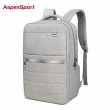 Мужской деловой рюкзак AspenSport серая школьная сумка для ноутбука 15