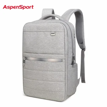 

AspenSport Business Backpacks For Men School Bags Male Laptop fit 15.6-17 Inch Notebook Computer Travel for Boy School bags Grey