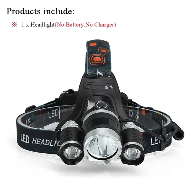 

Anjoet 3T6 3x XM-L T6 LED Headlight 9000 lumens headlamp cree xml t6 Headlights Lantern 4 mode waterproof torch head