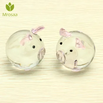

New 2pcs/set Crystal Glass Couple Pig Cute Pig Ornament Lovers Lucky Pigs Gifts for Kids Art Craft Home decoration Random Color
