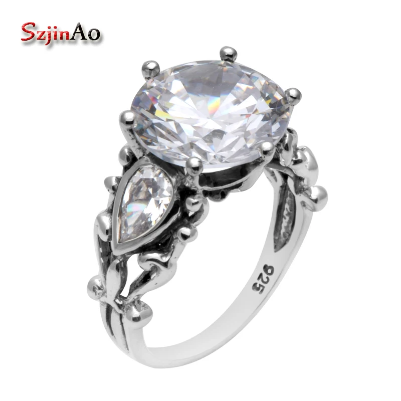 

Szjinao Infinity Love Engagement Wedding Ring Sets 925 Sterling Silver Women Simulated Zirconia New Bridal Jewelry