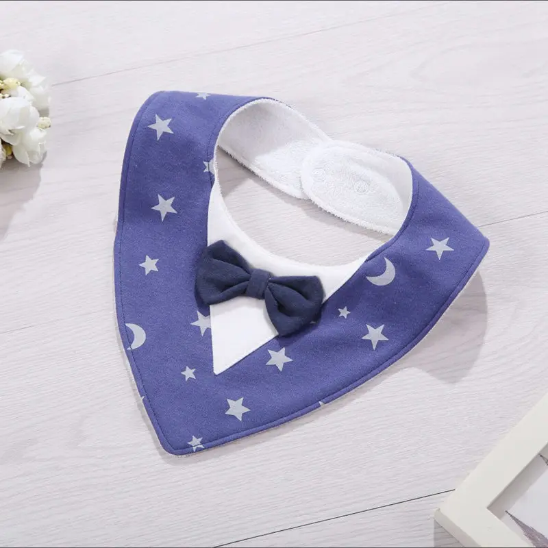 Нагрудники бандана для малышей, треугольный нагрудник для девочек и мальчиков, Хлопковое полотенце для кормления малышей - Цвет: Navy Blue