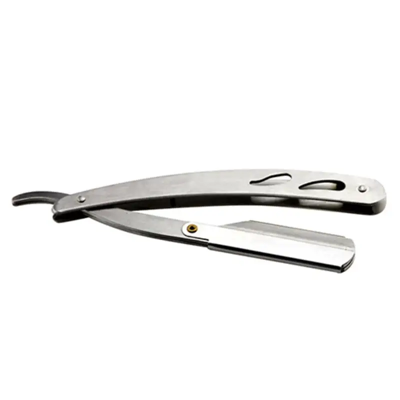14x2 см 1 комплект Мужская прямая Опасная бритва стальные бритвы Складной нож для бритья инструменты для удаления волос+ 10 шт. лезвия