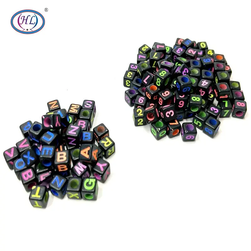 

HL Quality Products 6MM 100PCS/lot Square Acrylic Beads Mix Colors DIY Scrapbooking For Making Bracelet Accessories