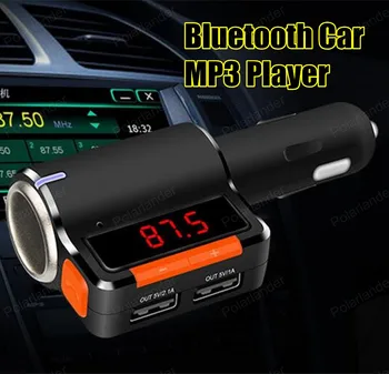 

Bluetooth MP3 PlayerHandsfree Car Kit AUX Hands Free FM Transmitter with Dual USB MP3 SD LCD Car Charger Cigarette Lighter
