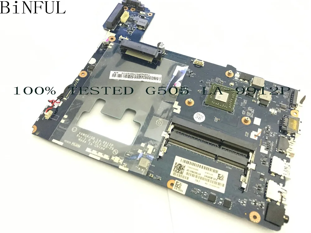 BiNFUL سوبر جديد البند!! VAWGA/GB LA-9912P اللوحة المحمول مناسبة لينوفو G505 الكمبيوتر الدفتري مع E1-2100 وحدة المعالجة المركزية