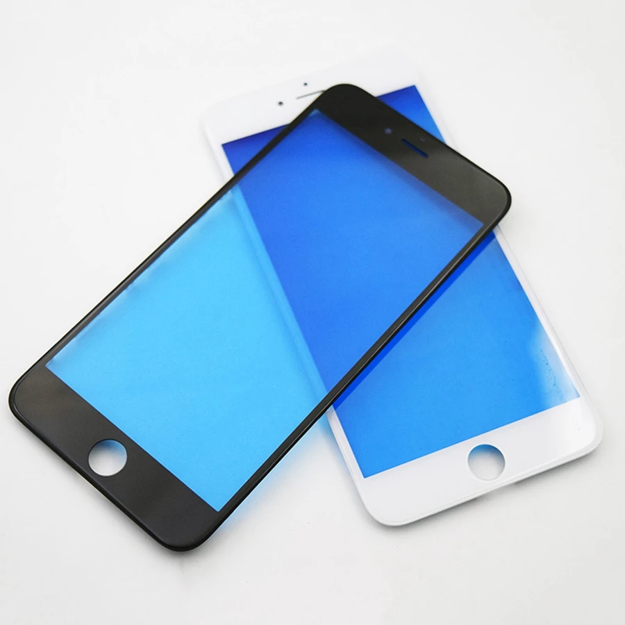 

Leoleo White/Black Front Outer Lens For iPhone 6 6S Plus Touch Screen Panel Lens With Middle Frame/Bezel For iPhone 7 5S SE