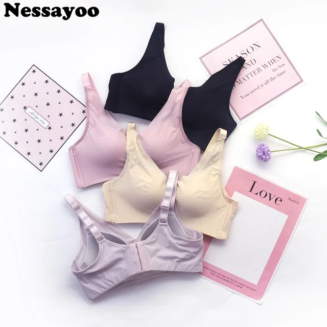 2018 New Style Plus Size 36 38 40 42 44 46 B C Cup Seamless Wireless Bra  Push Up Underwear Adjustable Thin Large Single-bra Wire