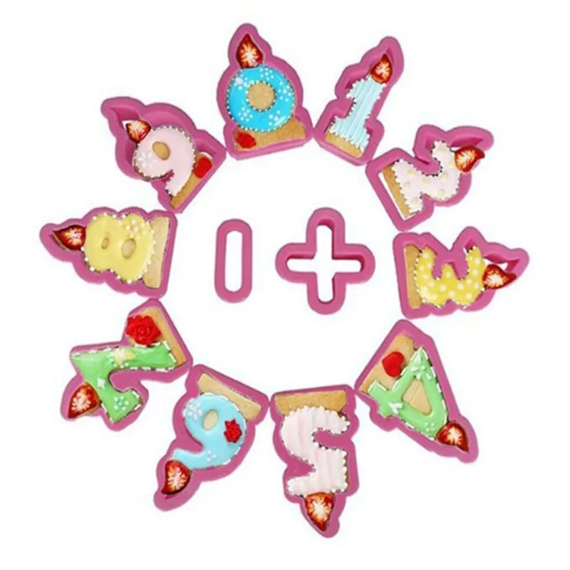 

TTLIFE 12pcs Arabic Number Cookie Cutter Fondant Cake Embossed Baking Mould Digital Biscuits Molds Chocolate Decoration DIY Tool