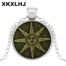 HOT! Fashion Dark Souls Solaire Of Astora Sun Pendant Zinc Alloy Male Necklace Dark Souls Sunbros Necklace Sun Necklace