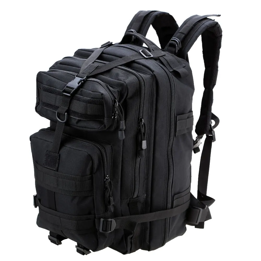 

Outdoor Camping Hiking Backpack Black Nylon Bag 45L Military Tactical Backpack Trekking Rucksack Portable Cycling Shoulder Bag