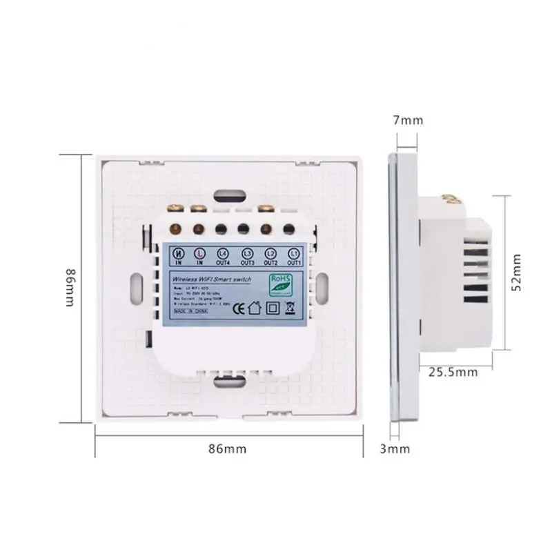 Переключатель Wi-Fi с горячим приложением, стандарт ЕС, 1 комплект, 1 способ, настенный светильник, умный переключатель через Android/Ios, ЕС штекер