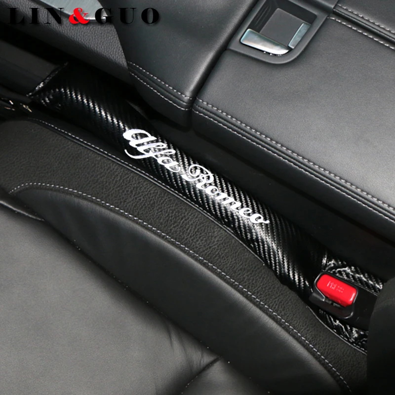 

Car-Styling Car Seat Cushion Crevice Gap Stopper Emblems Pad Case For alfa romeo 159 147 156 giulietta 147 159 Car Seat Cover