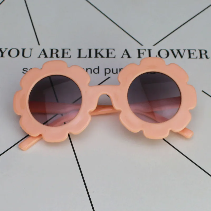 Новые корейские стильные очки детские для мальчиков и девочек Круглые Цветочные очки Рамка с цветочным узором спортивные новинки игрушки верхняя одежда - Цвет: F