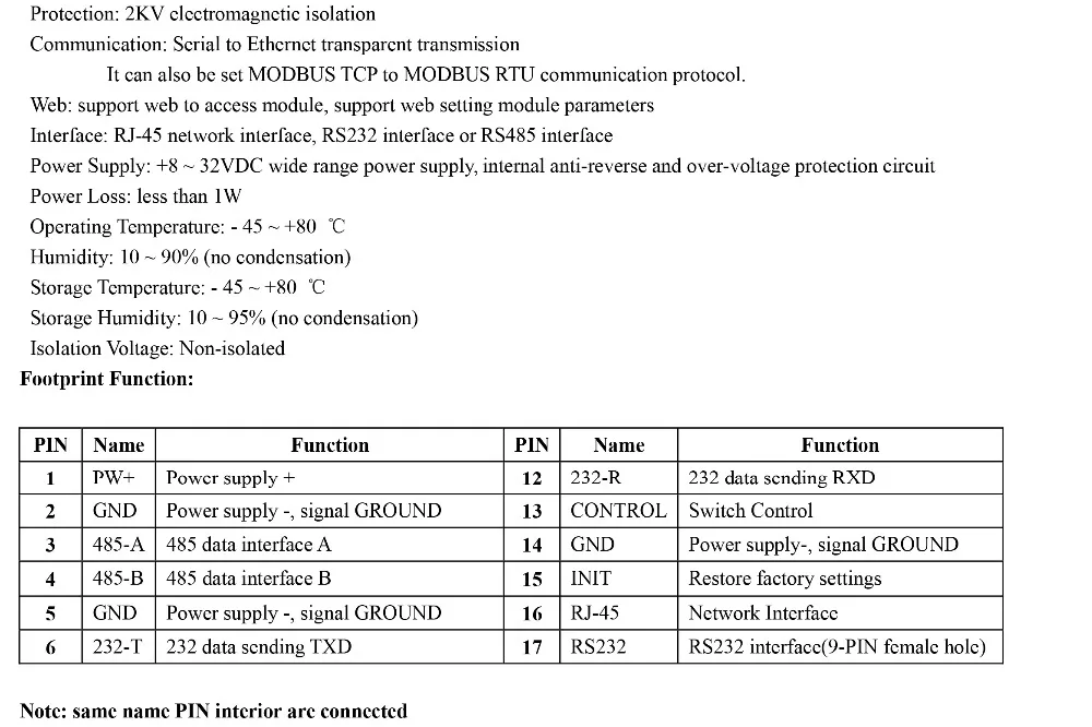 Modbus RTU к конвертеру TCP, RS232/485 для оптоволкна вай-модуль WJ102