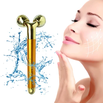 

24K Beauty Bar Golden Energy Face Massager Beauty Care Vibration Facial Massager Y-Shape Roller Face Lifting Wrinkle Remover
