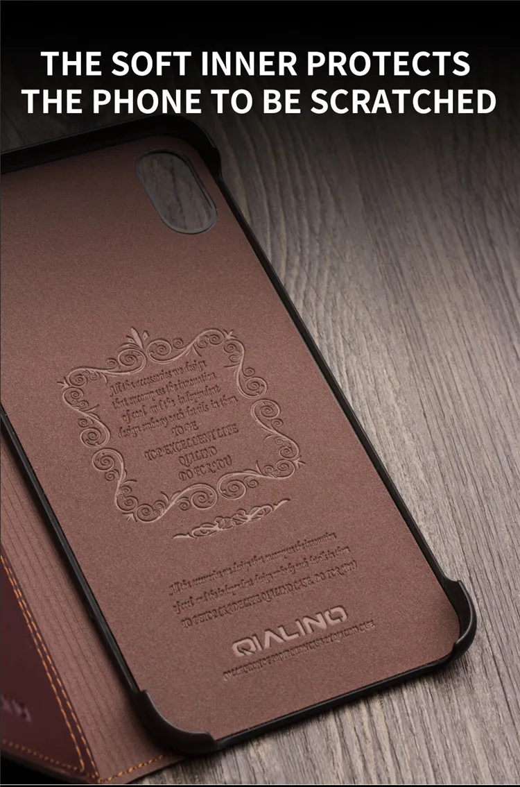 QIALINO, чехол для телефона из натуральной кожи для iPhone XS/XR, ручной работы, Роскошный ультра тонкий кошелек, слот для карт, сумка, флип-чехол для iPhone XS Max