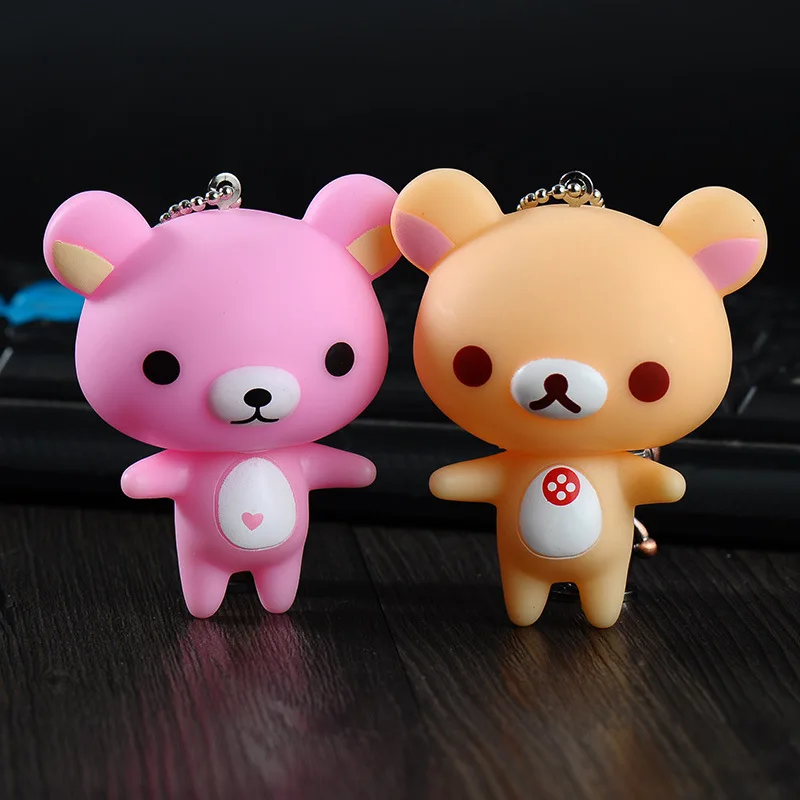 Rilakkuma с симпатичными машинками колокол брелок мультфильм легкий медведь