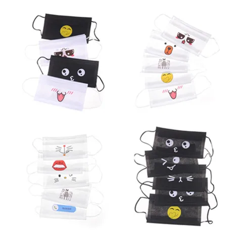 

5Pcs Cute Cartoon Non-woven Mouth-muffle Kawaii Disposable Anti-dust Windproof Mouth Masks Flu Face Medical Mask