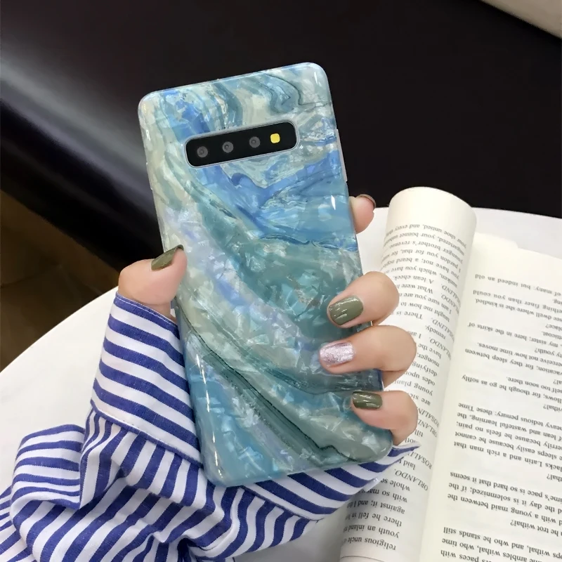 YHBBCASES для samsung Galaxy S10 5G S8 S9 Plus Ретро мраморные мягкие чехлы для samsung Note 10 8 9 Модный чехол-ракушка для телефона