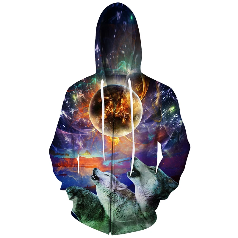 Urban Backwoods Wolf Moon Hoodie - Premium Print, Regular Fit, Unisex Hooded Sweatshirt - View #4