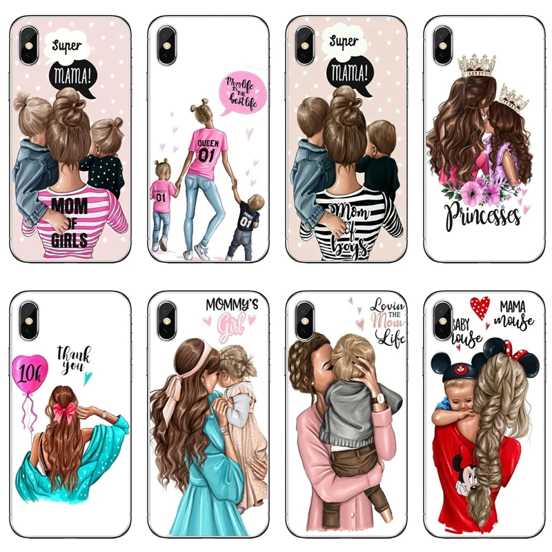 

Princess Super MaMa baby mom girl For Xiaomi Redmi S2 3S 4 4A 4x 5 plus 6 6A Note 3 4 5 5A 6 Pro Pocophone F1 Soft phone case